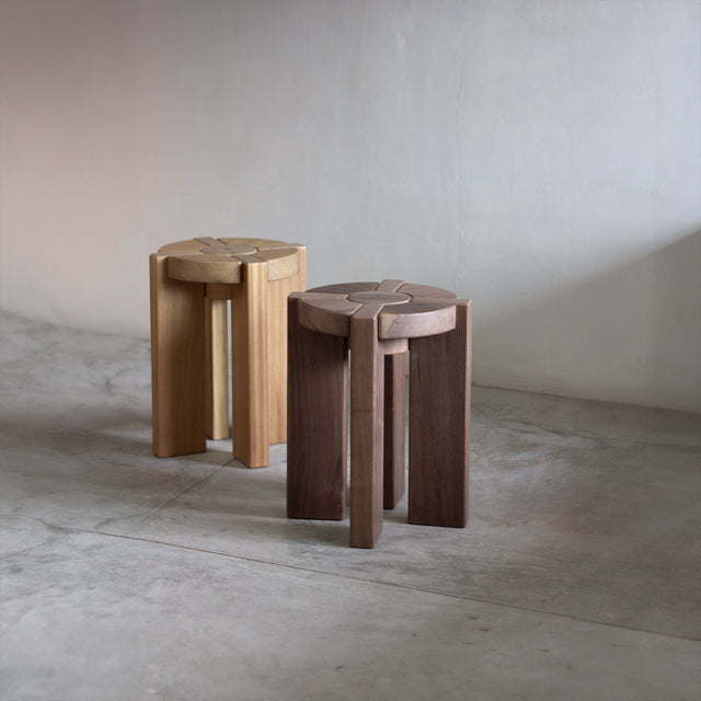 Multiflora, Side-table / Stool made by solid wood inspired by symbols